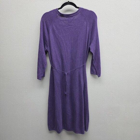 Nurture Sweater Dress Womens XL Purple Knit V Neck Empire Waist 3/4 Sleeve - Picture 5 of 10